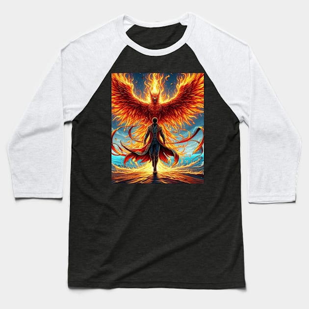 Astral Phoenix Baseball T-Shirt by sonnycosmics